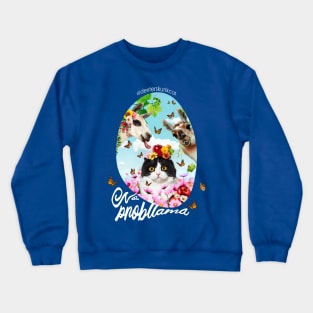 Cat and Llama friends Crewneck Sweatshirt